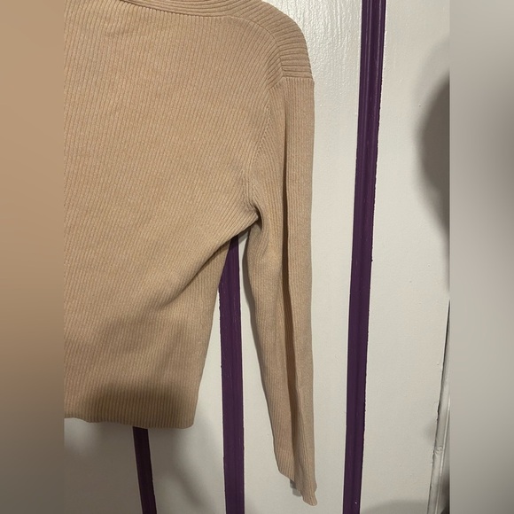 Villager by Liz Claiborne Ribbed Cotton Beige Sweater XL - Picture 7 of 7